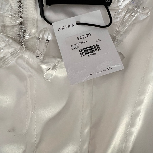 AKIRA White Satin Corset Top - Picture 3 of 4